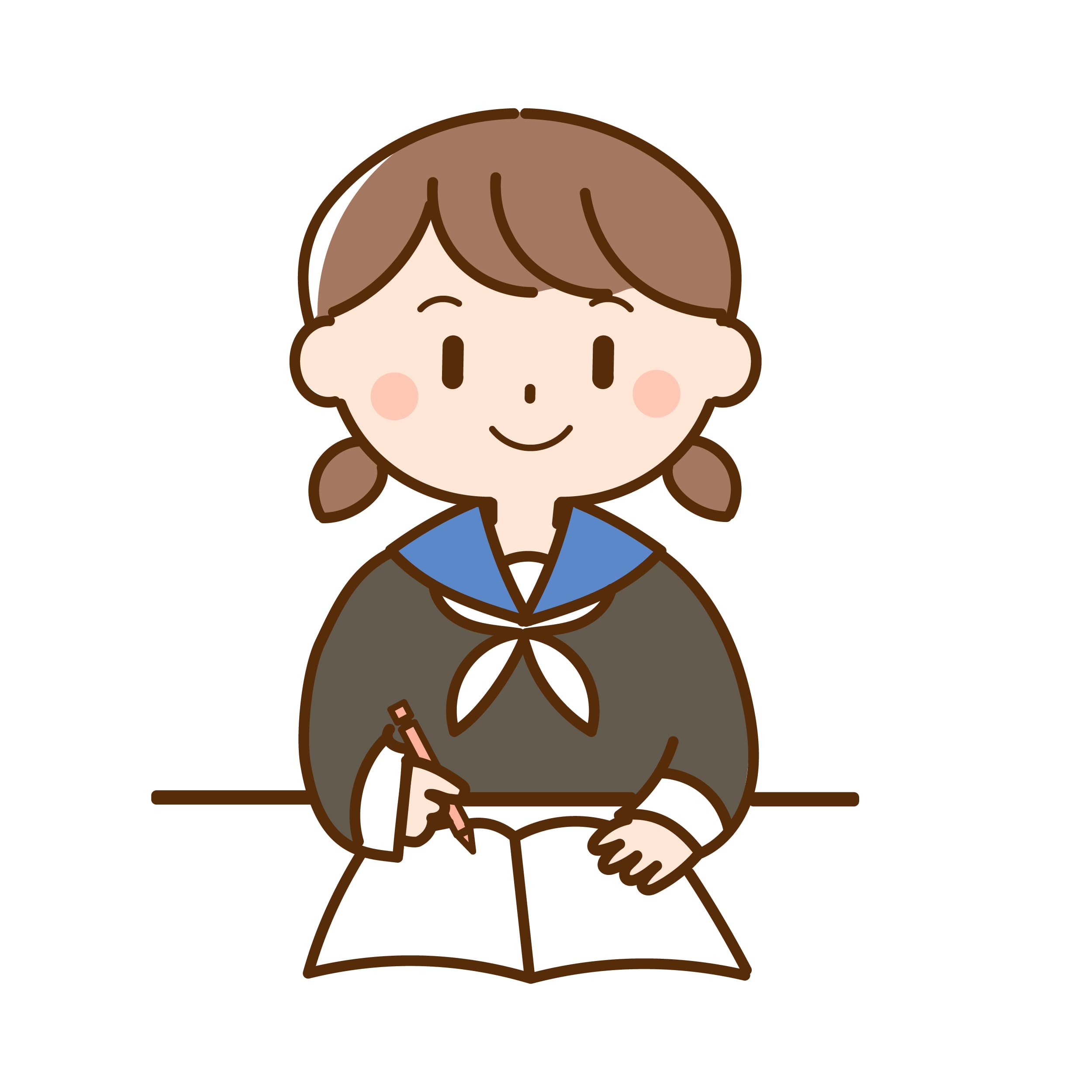 勉強している人のイラスト